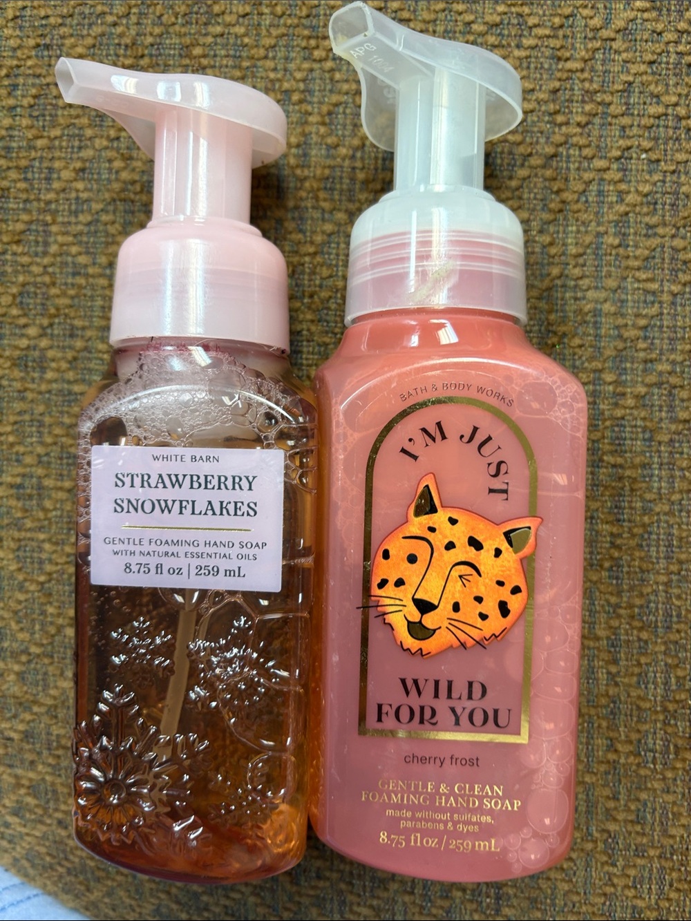 Bath and body winter foam soap set strawberry snowflakes and cherry frost